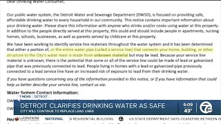 Detroit clarifies drinking water is still safe and that lead lines will be replaced [upl. by Enajyram]