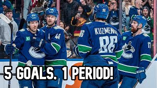 CANUCKS SCORE 5 IN THE FIRST PERIOD [upl. by Lodmilla]