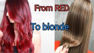 PAANO MAG TANGGAL NG RED HAIR COLOR TO BLONDEhaircolor [upl. by Lorna]