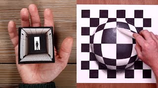 How to Draw  Easy 3D Perspective Illusion Art [upl. by Torey622]