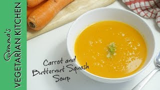 How to make Carrot and Butternut Squash Soup  Vegetarian Recipe [upl. by Ntsyrk593]