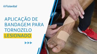 Aplicação de bandagem para tornozelo lesionado  Fisiovital [upl. by Zetneuq]