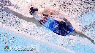 Underwater cam Katie Ledeckys historic fourpeat in 800m freestyle  Paris Olympics  NBC Sports [upl. by Adni]