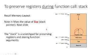 MIPS Functions II  Use of stack and sp to save processor state [upl. by Edea]