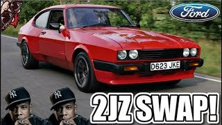 🐒 SUPRA POWER 2JZ TURBO SWAPPED FORD CAPRI REVIEW [upl. by Lamoree869]