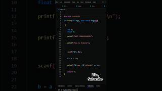 Kilometers to Miles unit conversion code in C Language In VS Code codequest coding clanguage [upl. by Yarvis]