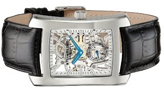 Stuhrling Original Mens 144C233152 Classic Gatsby Skeleton Mechanical Leather Watch [upl. by Rexana706]