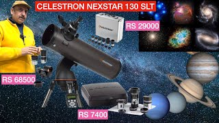 Diwali offer Celestron nexstar 130 slt telescope with barlowmobile adapterwhat can I seehind [upl. by Asylla]