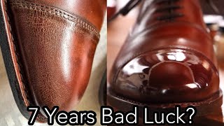 HOW TO FIX A CRACKED MIRROR SHINE Allen Edmonds Park Avenue Shoe Shine Tutorial [upl. by Donella]