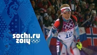 Biathlon  Womens 125km Mass Start  Domracheva Wins Gold  Sochi 2014 Winter Olympics [upl. by Lorita487]