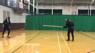 AHF Tom vs Tony spear vs longsword sparring Playback 1x normal speed Recorded 120fps [upl. by Arat]