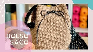 Bolso Saco tejido a crochet fácil y rápido [upl. by Anaujit]