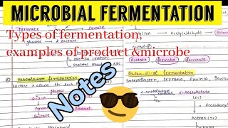 Microbial fermentation  Types examplesNotes 🤩microbiology fermentation [upl. by Reinert]