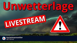 Unwetterlage durch schwere Gewitter am Dienstag  Livestream [upl. by Gerda]