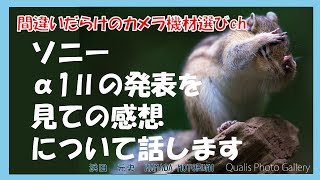 間違いだらけのカメラ機材選びch 「ソニーα1Ⅱの発表を見ての感想について話します」 [upl. by Ronnholm199]