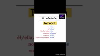 How to Conjugate the verb Bailar in Spanish 🇪🇦youtubeshorts shortsfeed viralshorts shorts [upl. by Asenaj765]