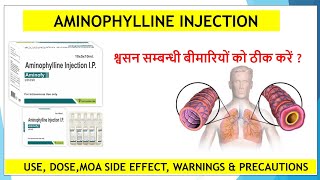 Aminophylline injection in hindi  uses  Dose  Side effects in hindi Aminophylline [upl. by Hewe]