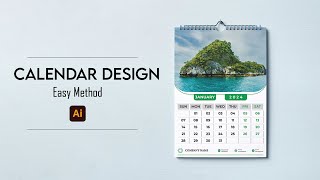 Calendar Design Tutorial In Bangla  Calendar Design 2024  Designer Partho [upl. by Francklin]