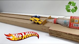 ♻♻ COMO HACER UNA PISTA de CARTON para tus HOT WHEELS MECANICUSTOM SAMEDWHEELS HOTWHEELS [upl. by Carree]