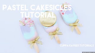 CAKE TUTORIAL  How To Make Pastel Cakesicles Tutorial [upl. by Ailecec]