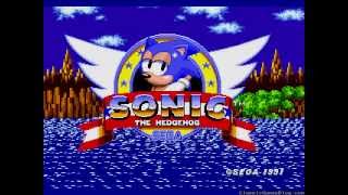 Sonic The Hedgehog Opening Title Screen Intro Sega Genesis [upl. by Osswald423]