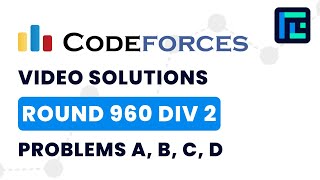 Codeforces Round 960  Video Solutions  A to D  by Raghav Goel  TLE Eliminators [upl. by Jackelyn]