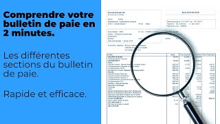 Comprendre votre bulletin de paie en 2 minutes salaire paie [upl. by Pavla439]