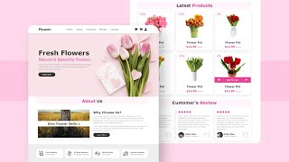 Create A Responsive ECommerce Flower Shop Website Design Using Pure HTML amp CSS Only [upl. by Eivi]