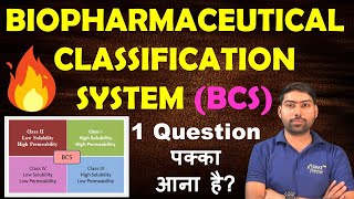 BCS CLASSIFICATION SYSTEM  PHARMACEUTICS  BIOPHARMACEUTICAL CLASSIFICATION SYSTEM gpat2024 gdc 😍 [upl. by Wood]