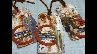 Creating mixed media backgrounds on tags [upl. by Nylatsirk]