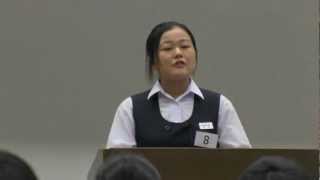 【石井 里沙】高円宮杯全日本中学校英語弁論大会（2011年県大会入賞） [upl. by Edyth139]