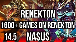 RENEKTON vs NASUS TOP  1600 games 612  KR Challenger  145 [upl. by Hajed]