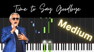 Andrea Bocelli  Time to Say Goodbye  Piano Tutorial with Lyrics [upl. by Ahseenyt839]