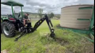 Tractor Backhoe in action on an AgKing 70hp AK704 tractor ​⁠ [upl. by Ewnihc]