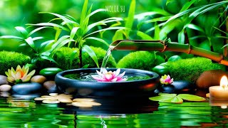 Healing Bamboo Water Fountain Nature Sounds Relaxing Music Deep Sleep Music Meditation Music [upl. by Erolyat]