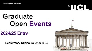 Respiratory Clinical Science MSc  Graduate Open event [upl. by Ennybor770]