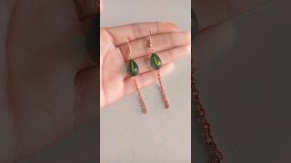 diy beutiful dark green earrings 🥰tranding [upl. by Cates]