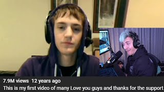 Ninja Reacts To His First YouTube Video Ever [upl. by Clayson]