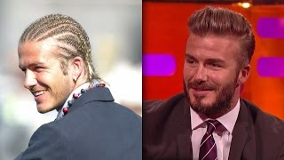 DAVID BECKHAMS weird hairdos on The Graham Norton Show [upl. by Neeluqcaj]