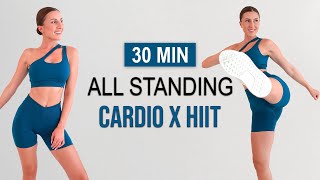 30 Min ALL STANDING CARDIO x HIIT  Super Sweaty🔥  Full Body Fat Burn  Leg Toning No Repeat [upl. by Ahsiryt]