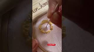 Lets make a woven rose 🌹 embroidery embroiderypatterns art embroideryflowertutorial [upl. by Kcinemod228]