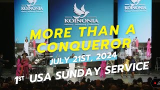 Koinonia USA 1st Sunday Service More Than A CONQUEROR Apostle Joshua Selman KoinoniaGlobal God [upl. by Scrogan]