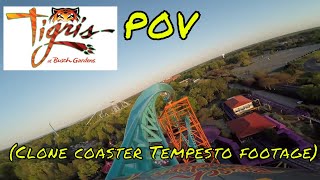 Tigris POV 2019 Actually Tempesto roller coaster Busch Gardens Tampa Florida [upl. by Lleneg]