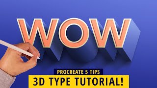 PROCREATE 5 Create Stunning 3D Type Illustrations Procreate Tips [upl. by Airahcaz693]