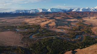 Breathtaking aerial view of Mountain Altai in late autumn [upl. by Sankaran]