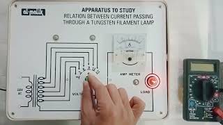 Ohms Law  Relationship between voltage and current passing through a tungsten filament lamp [upl. by Adela]