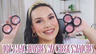 TOP 5 MAC BLUSHES W CHEEK SWATCHES [upl. by Oiuqise]