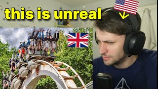 American reacts to Alton Towers AMAZING UK amusement park [upl. by Ulita]