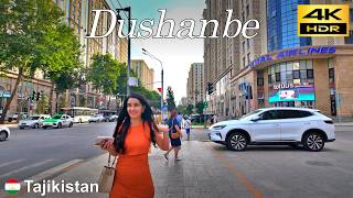 Dushanbe Walking Tour  Evening walk in central Dushanbe  Tajikistan 🇹🇯  4K HDR [upl. by Wynne]