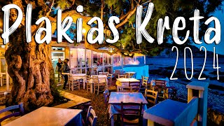 Plakias Kreta walking through Plakias night life drone shots Greece 2024 [upl. by Caputto667]